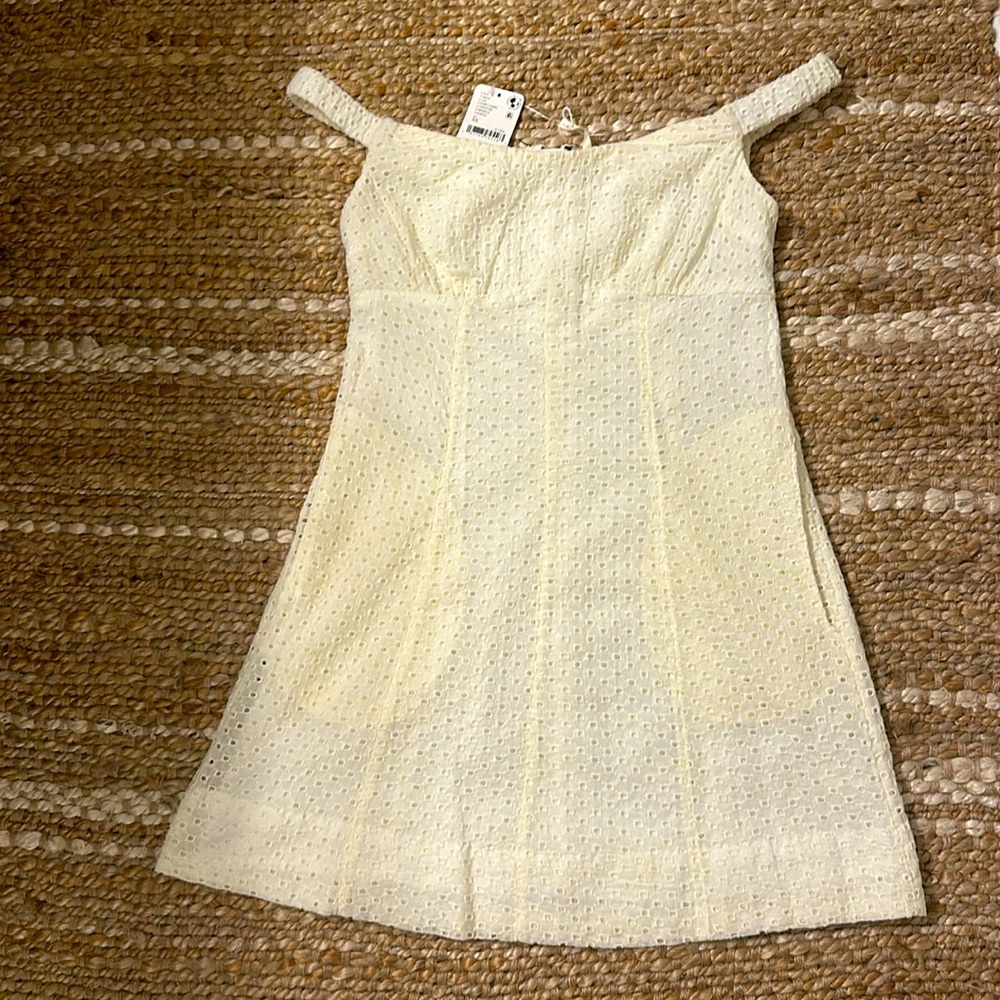 Free People Berry Kiss Eyelet Off the Shoulder Mini Dress